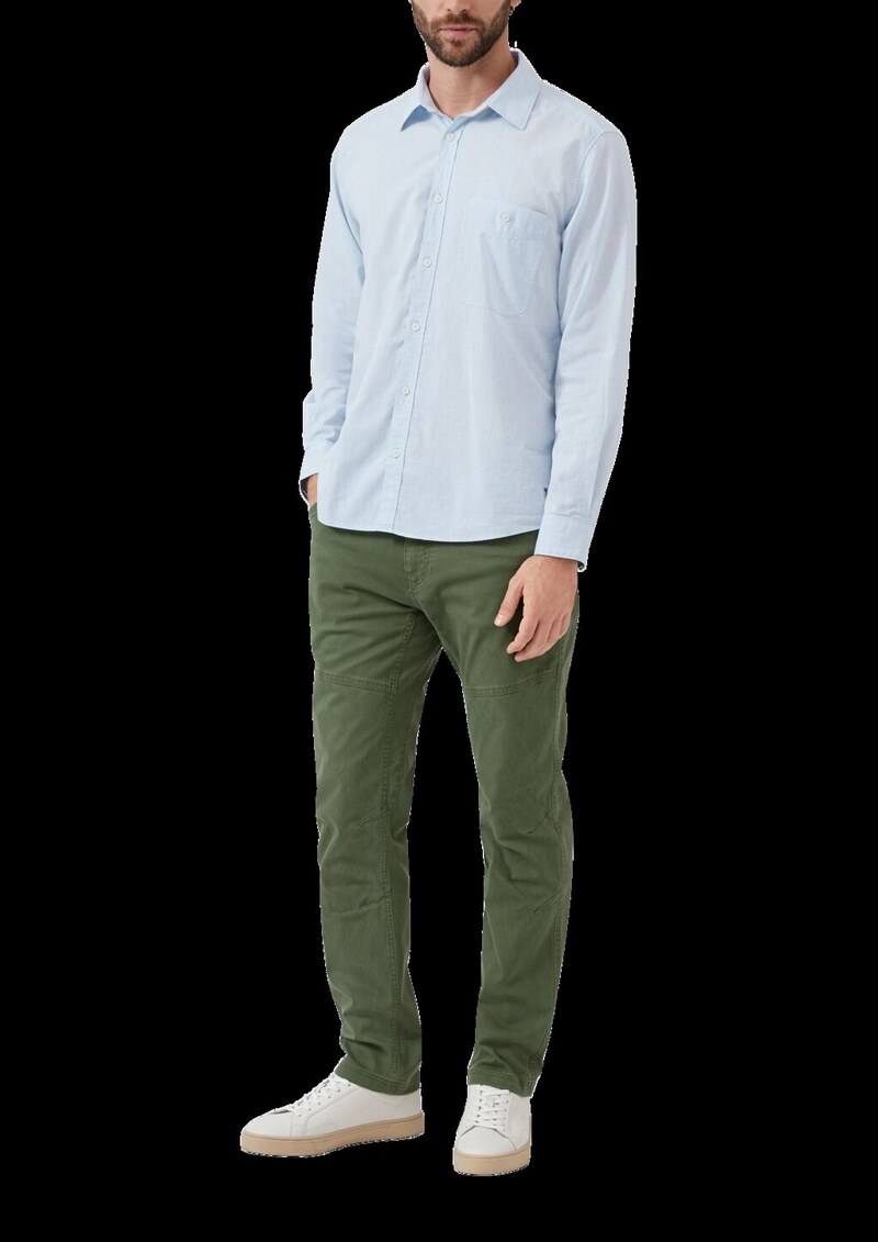 Regular Fit: Strukturiertes Hemd mit Brusttasche