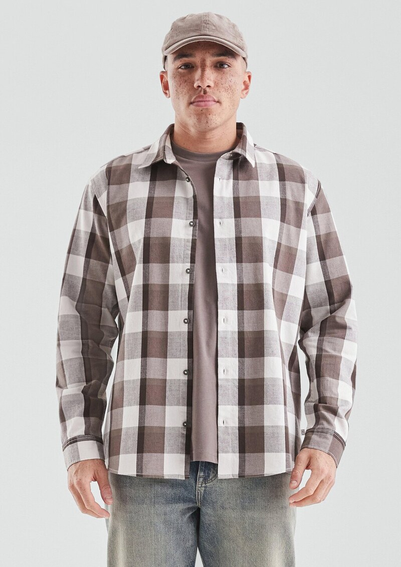 Regular Fit: Kariertes Flanellhemd