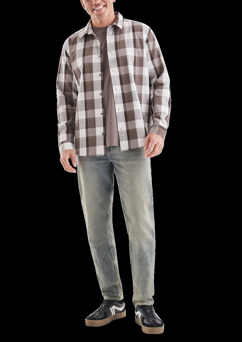 Regular Fit: Kariertes Flanellhemd