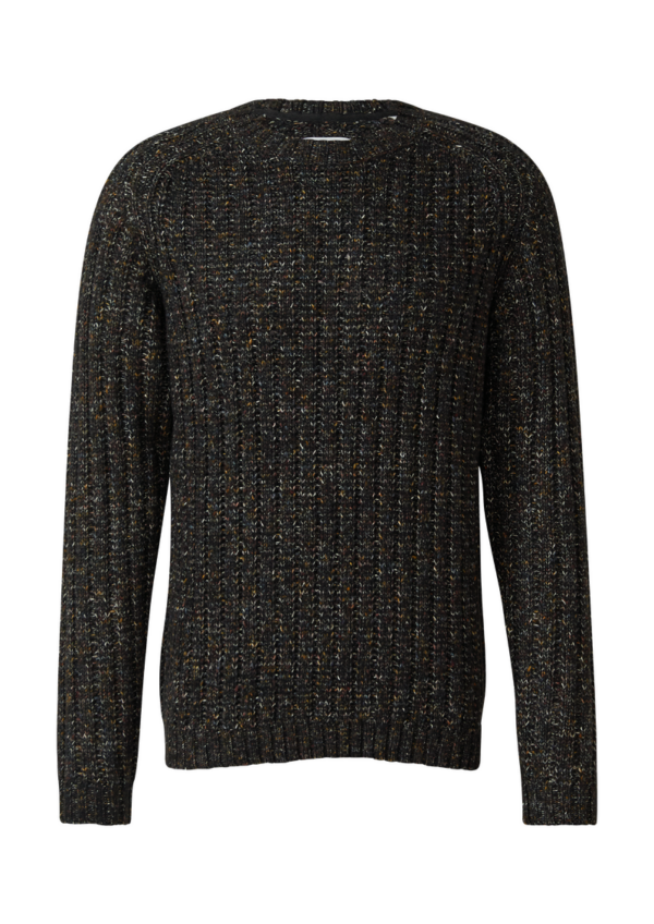 Gerippter Multi-Colour-Strickpullover aus Baumwollmix