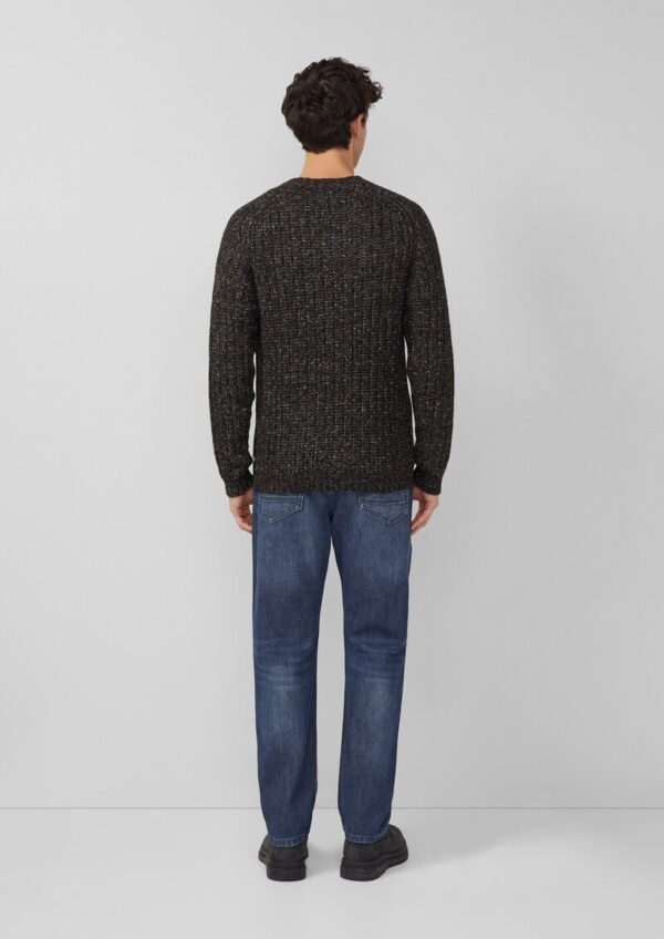 Gerippter Multi-Colour-Strickpullover aus Baumwollmix