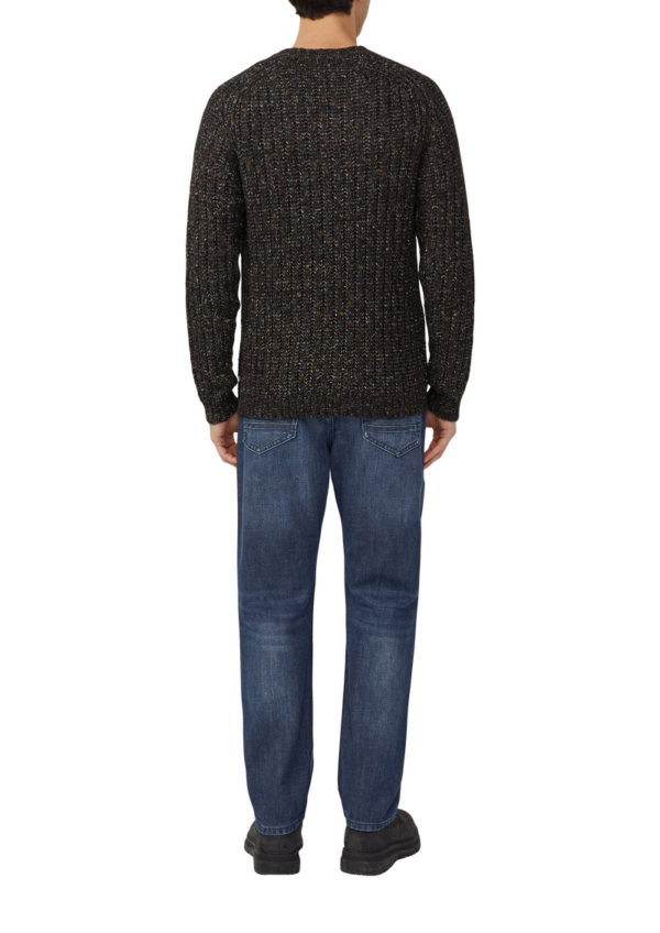 Gerippter Multi-Colour-Strickpullover aus Baumwollmix