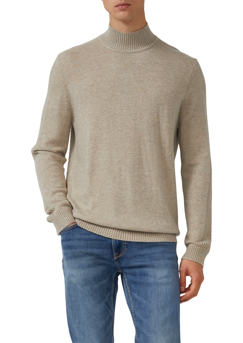 Strickpullover aus Wollmix mit Stehkragen