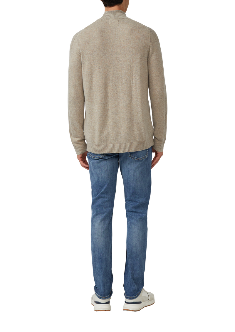 Strickpullover aus Wollmix mit Stehkragen