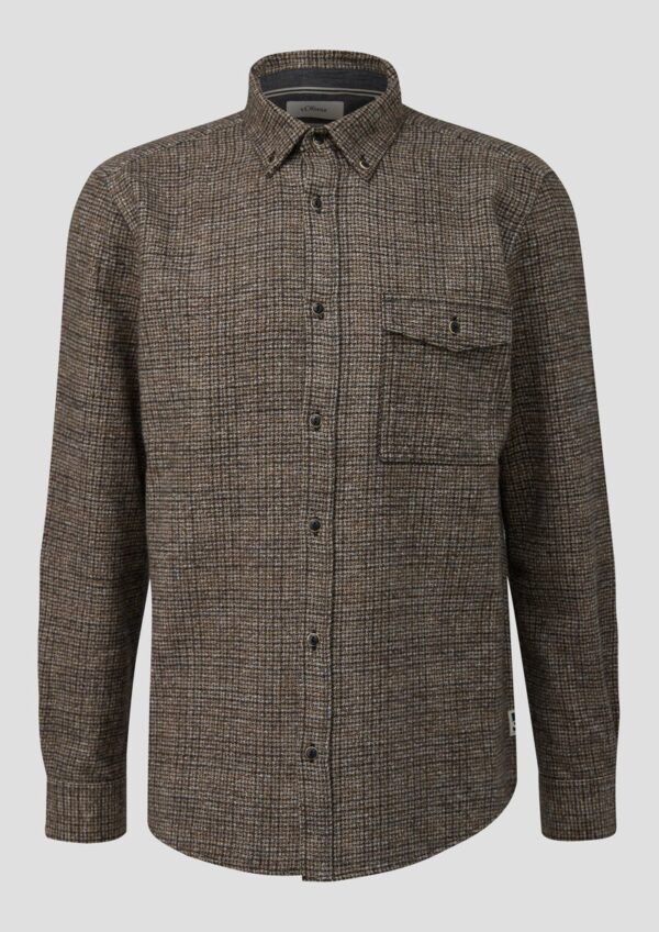 Regular Fit: Flanellhemd mit Button-Down-Kragen