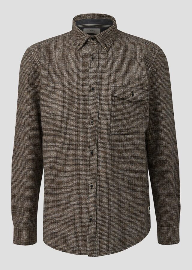 Regular Fit: Flanellhemd mit Button-Down-Kragen