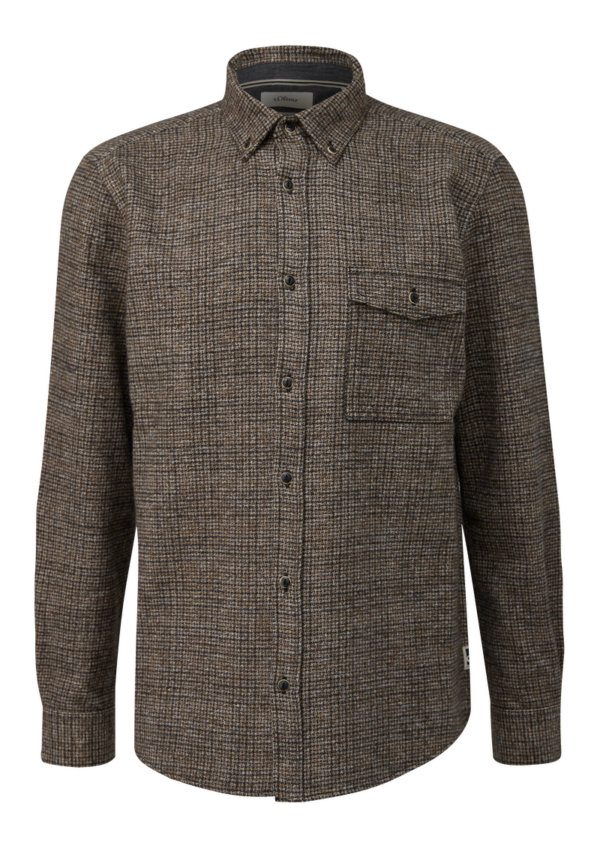 Regular Fit: Flanellhemd mit Button-Down-Kragen