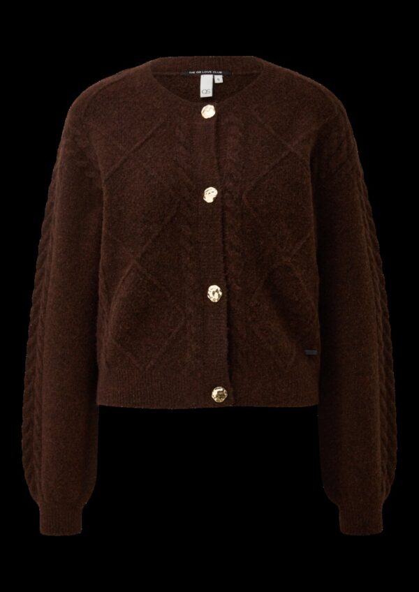 Strickjacke mit Zopfmuster