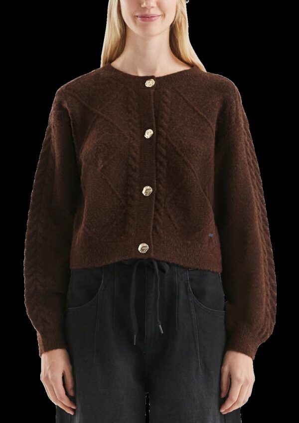 Strickjacke mit Zopfmuster