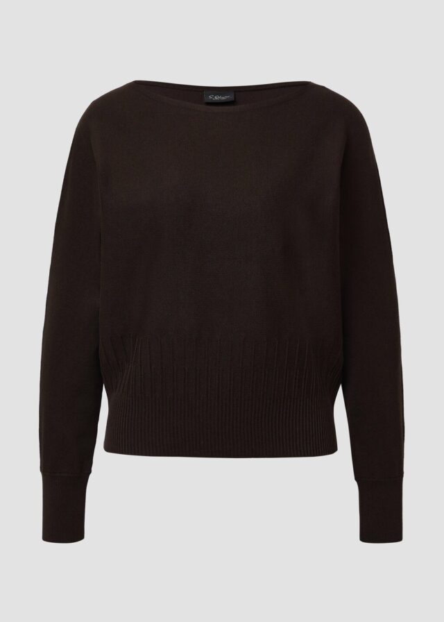 Feinstrick-Pullover mit Strukturmuster am Saum