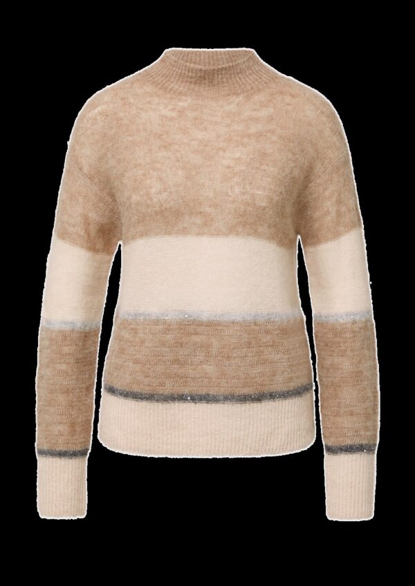 Leichter Pullover mit Colour-Blocking und Pailletten
