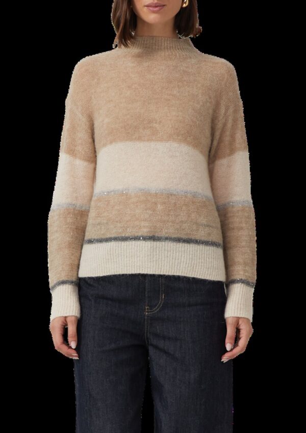 Leichter Pullover mit Colour-Blocking und Pailletten