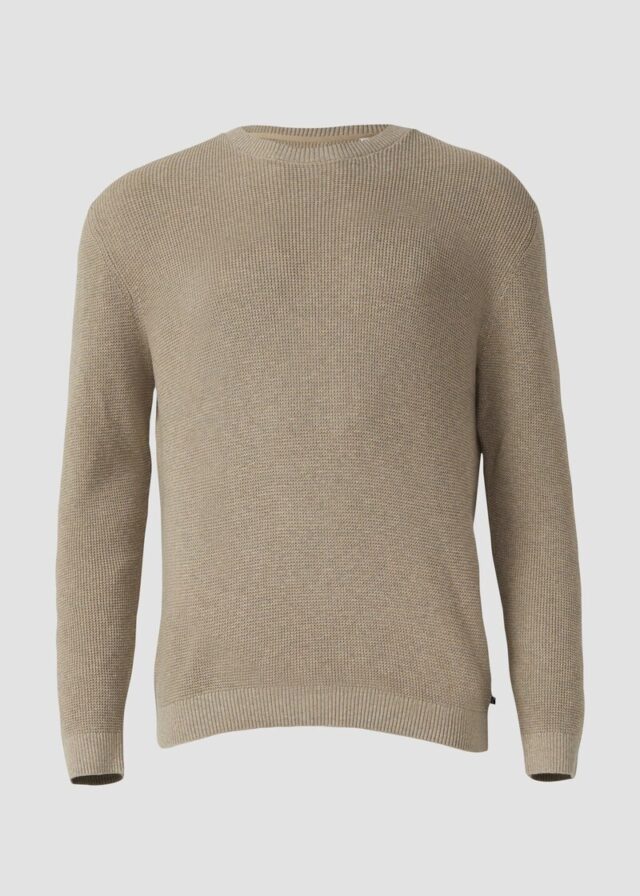 Strickpullover mit Crew Neck und Strukturmuster