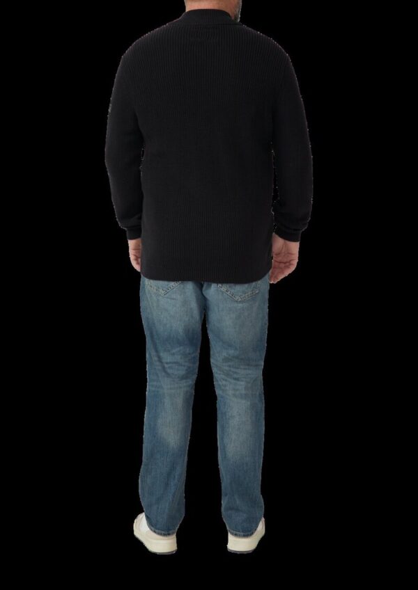 Struktur-Strickjacke mit Eingrifftaschen und Reißverschluss