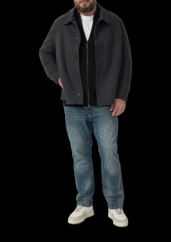 Struktur-Strickjacke mit Eingrifftaschen und Reißverschluss