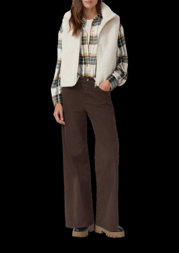 Weste aus Teddyplüsch mit Eingrifftaschen