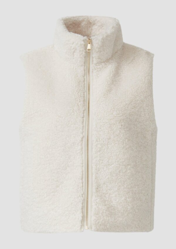 Weste aus Teddyplüsch mit Eingrifftaschen