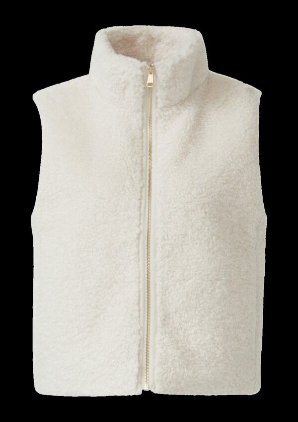 Weste aus Teddyplüsch mit Eingrifftaschen