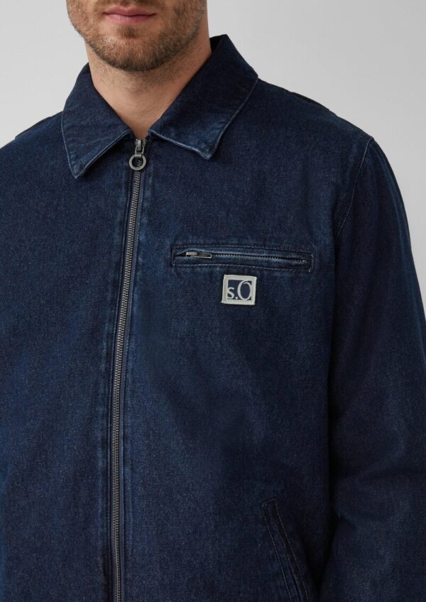Gefüttertes Denim-Overshirt mit Eingrifftaschen