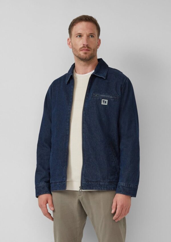 Gefüttertes Denim-Overshirt mit Eingrifftaschen