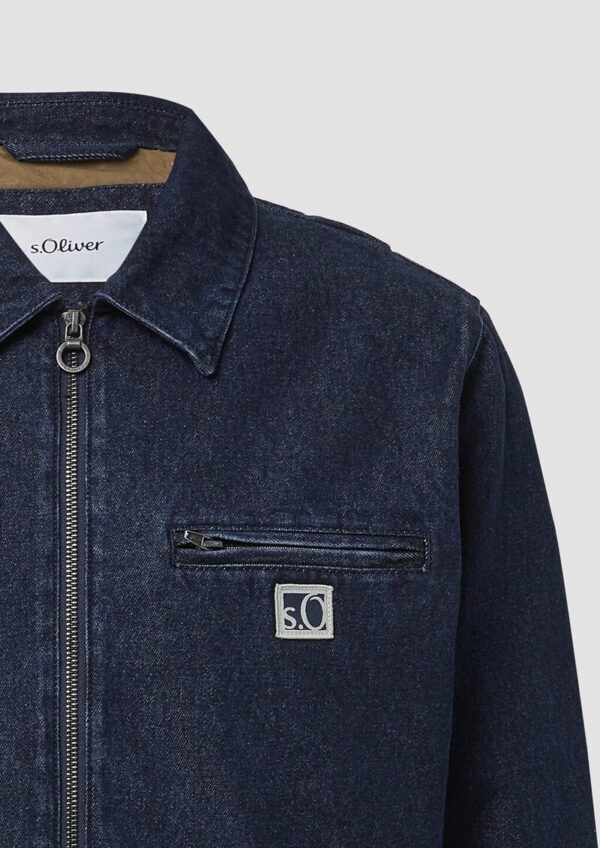 Gefüttertes Denim-Overshirt mit Eingrifftaschen
