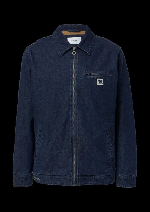 Gefüttertes Denim-Overshirt mit Eingrifftaschen