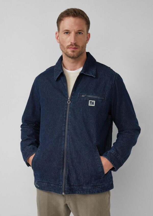 Gefüttertes Denim-Overshirt mit Eingrifftaschen