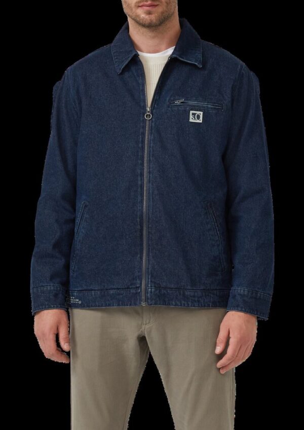 Gefüttertes Denim-Overshirt mit Eingrifftaschen