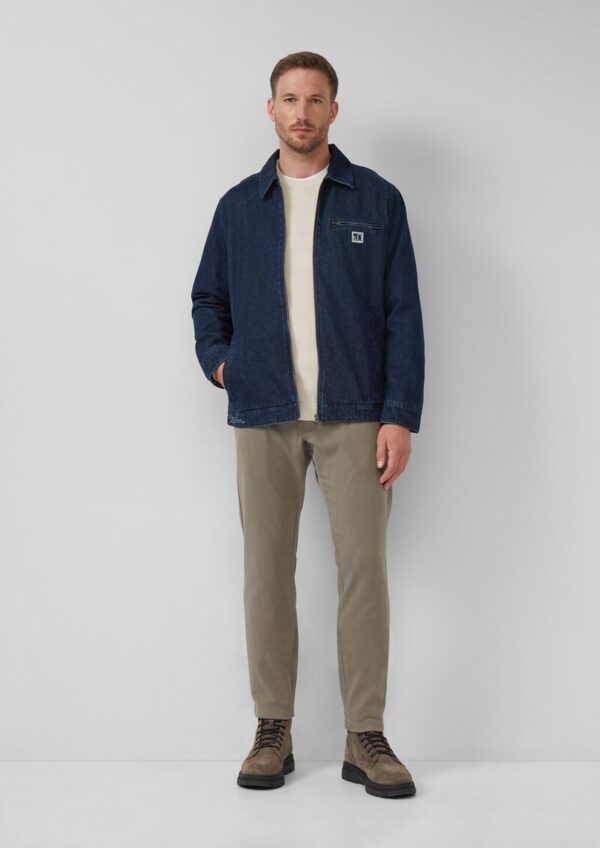 Gefüttertes Denim-Overshirt mit Eingrifftaschen