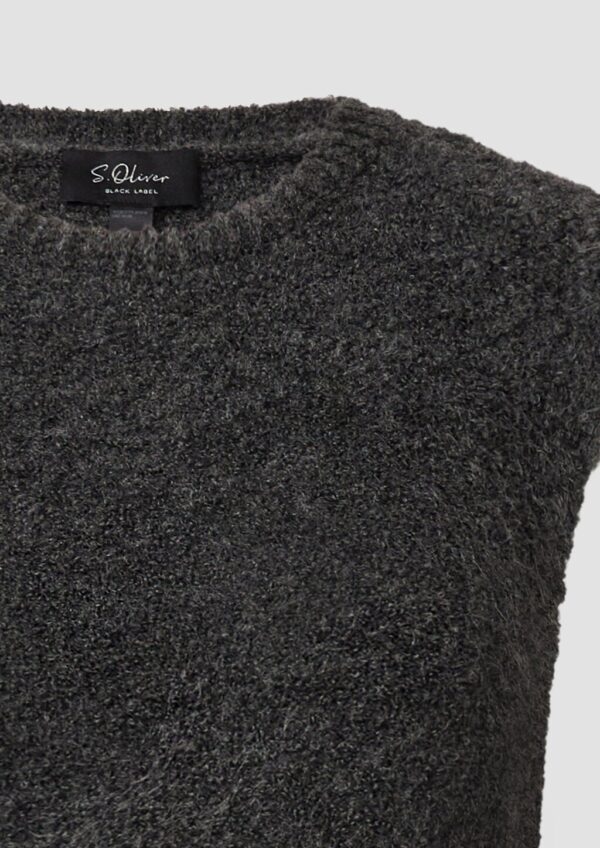 Pullunder aus Bouclé-Strick mit seitlichen Schmuck-Details