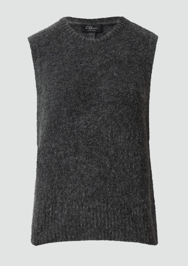 Pullunder aus Bouclé-Strick mit seitlichen Schmuck-Details