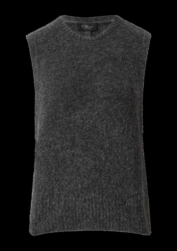 Pullunder aus Bouclé-Strick mit seitlichen Schmuck-Details