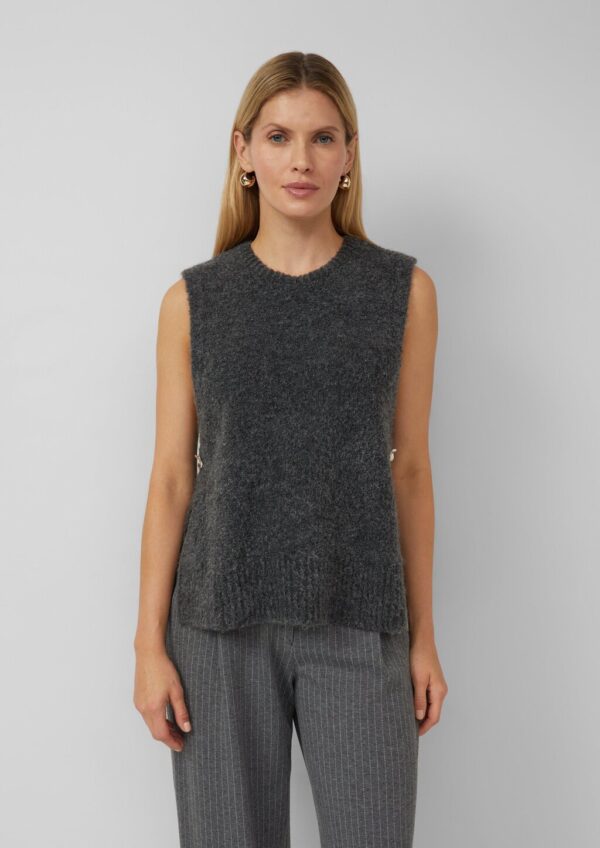 Pullunder aus Bouclé-Strick mit seitlichen Schmuck-Details