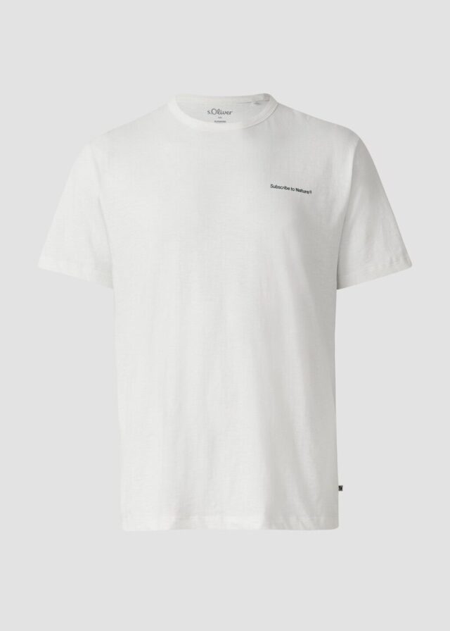 Print-T-Shirt im Relaxed Fit mit Flammgarnstruktur