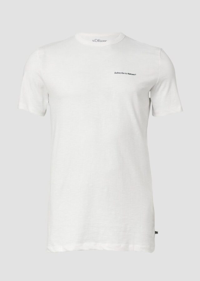 Print-T-Shirt im Relaxed Fit mit Flammgarnstruktur