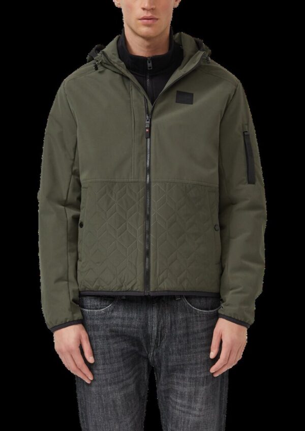 Sportive Jacke im Fabricmix mit verstellbarer Kapuze