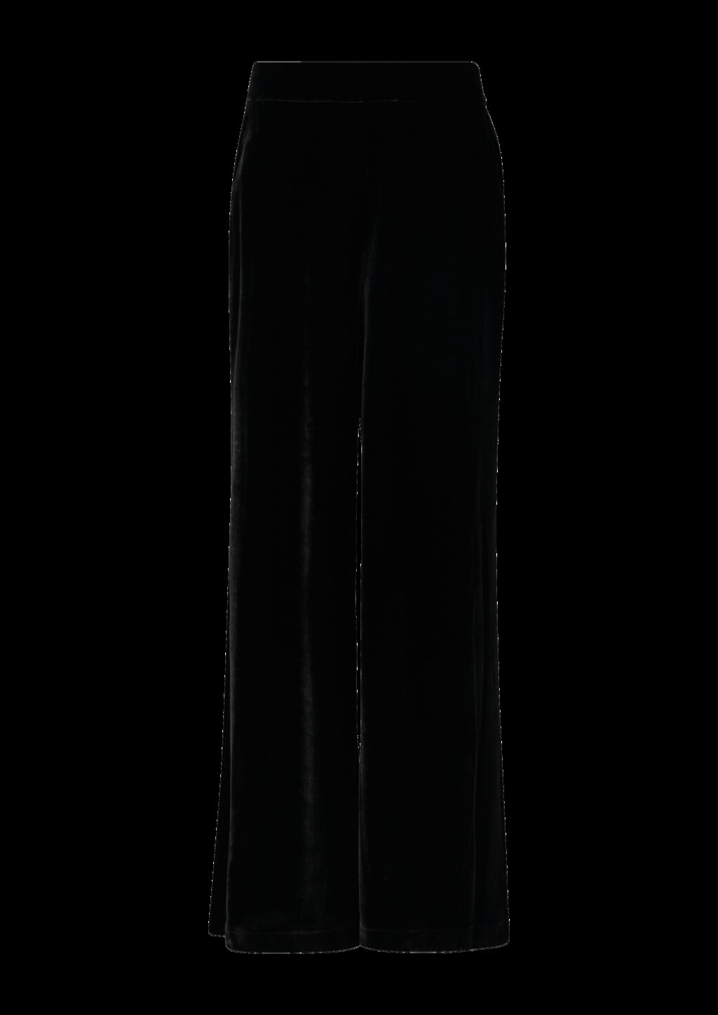 Fließende Samthose mit Elastikbund und weitem Bein