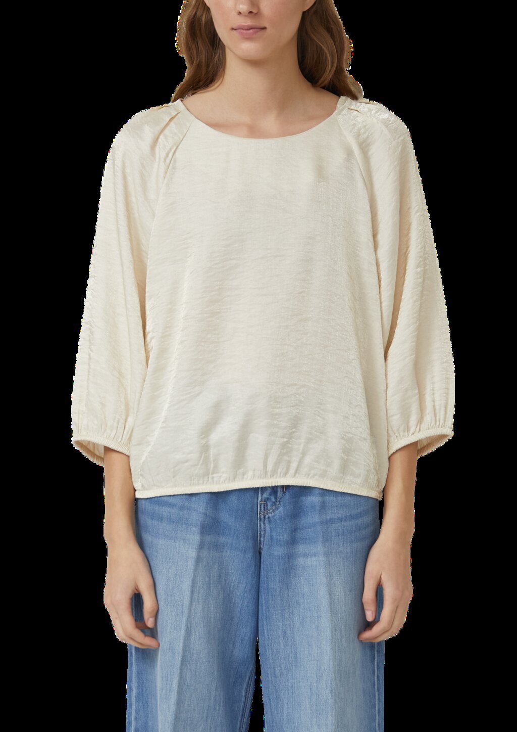 Glänzende Bluse im O-Shape