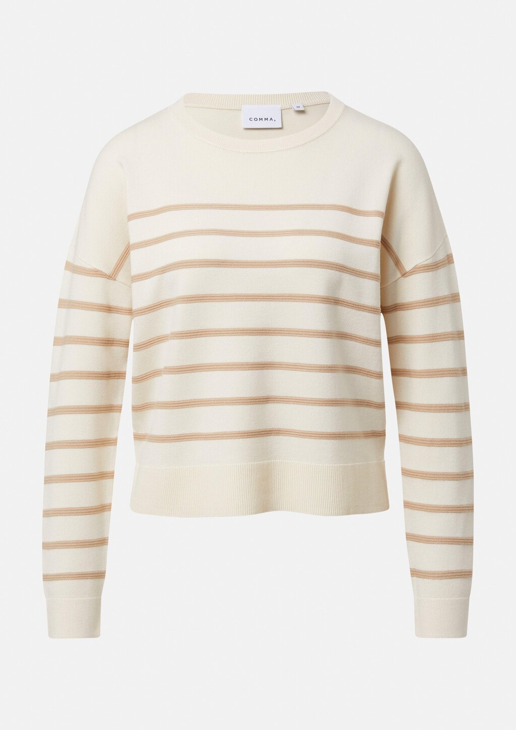 Feinstrickpullover aus Viskosemix mit Strukturstreifen