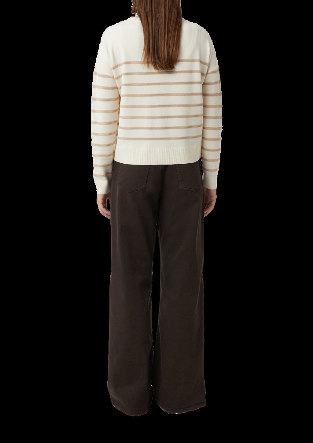 Feinstrickpullover aus Viskosemix mit Strukturstreifen