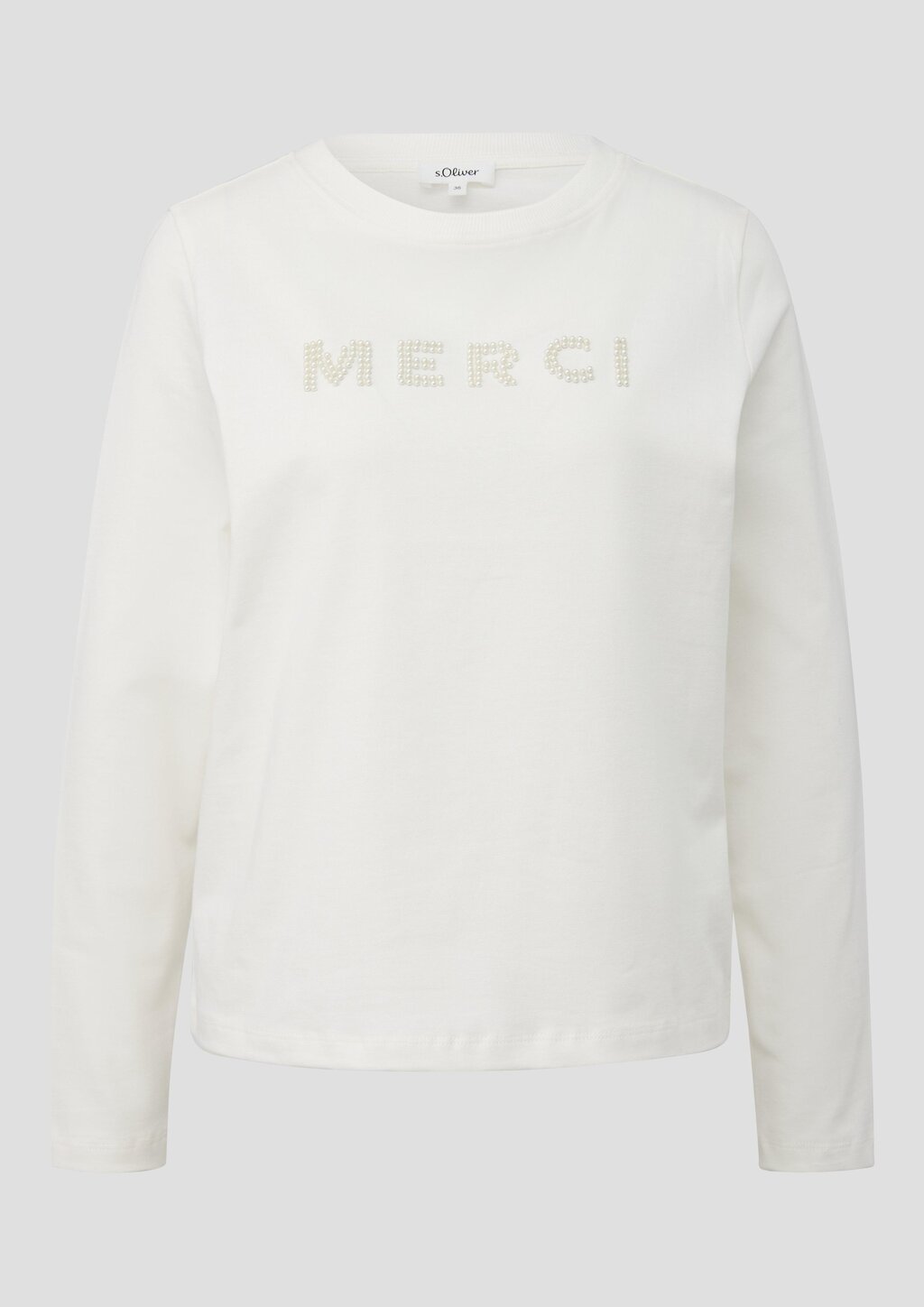 Longsleeve mit Perlenschriftzug