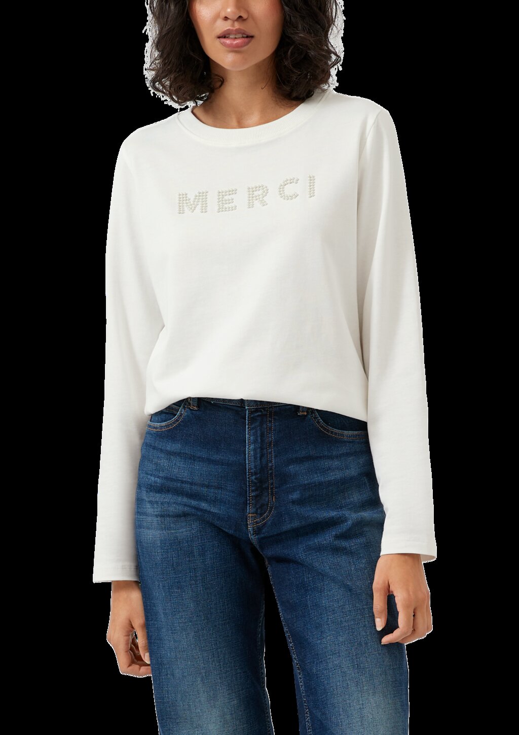 Longsleeve mit Perlenschriftzug