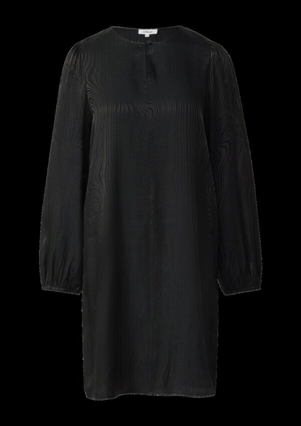 Fließendes Jacquardkleid mit Raffung