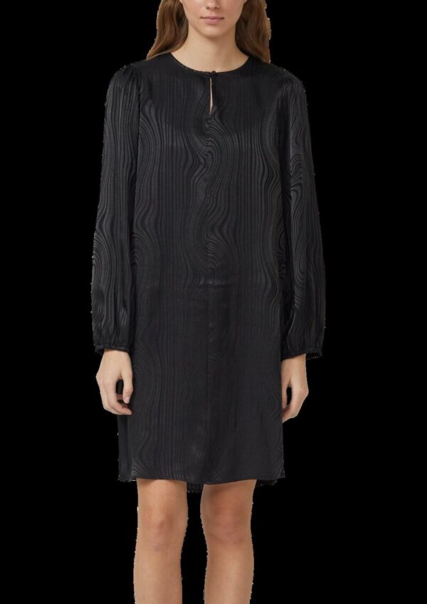 Fließendes Jacquardkleid mit Raffung