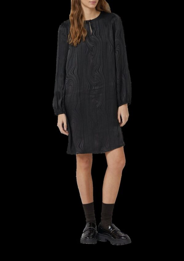 Fließendes Jacquardkleid mit Raffung