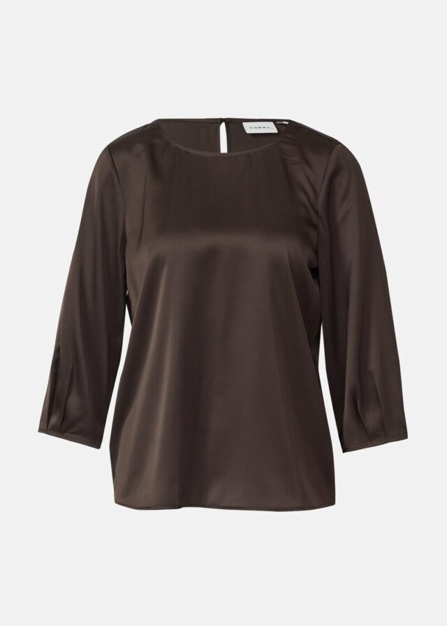 Satinbluse mit 3/4-Ärmeln