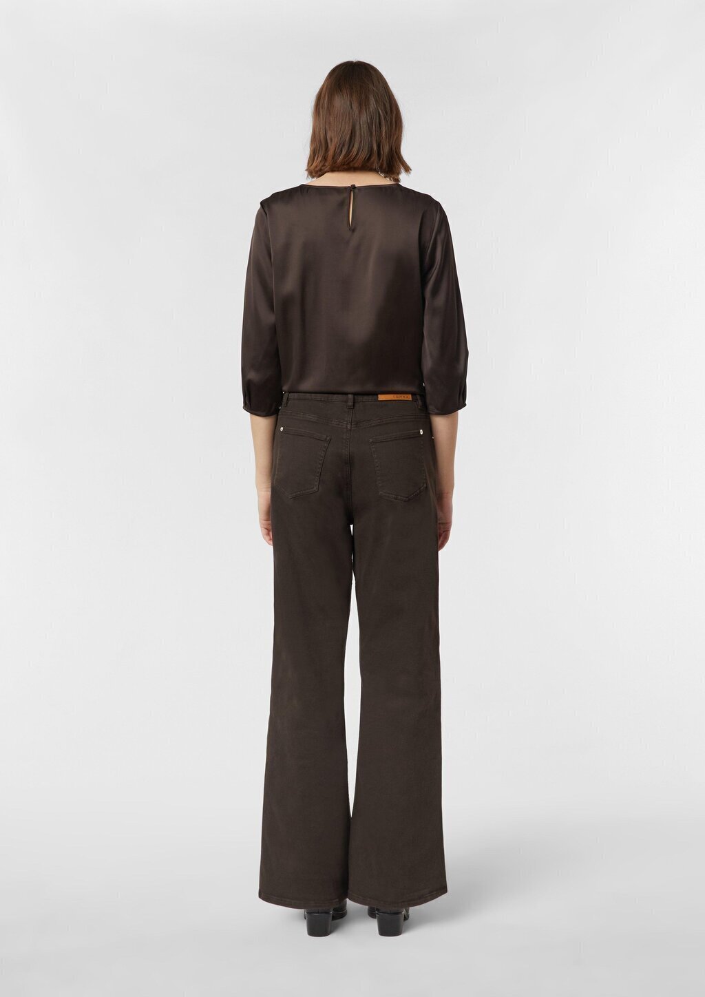 Satinbluse mit 3/4-Ärmeln