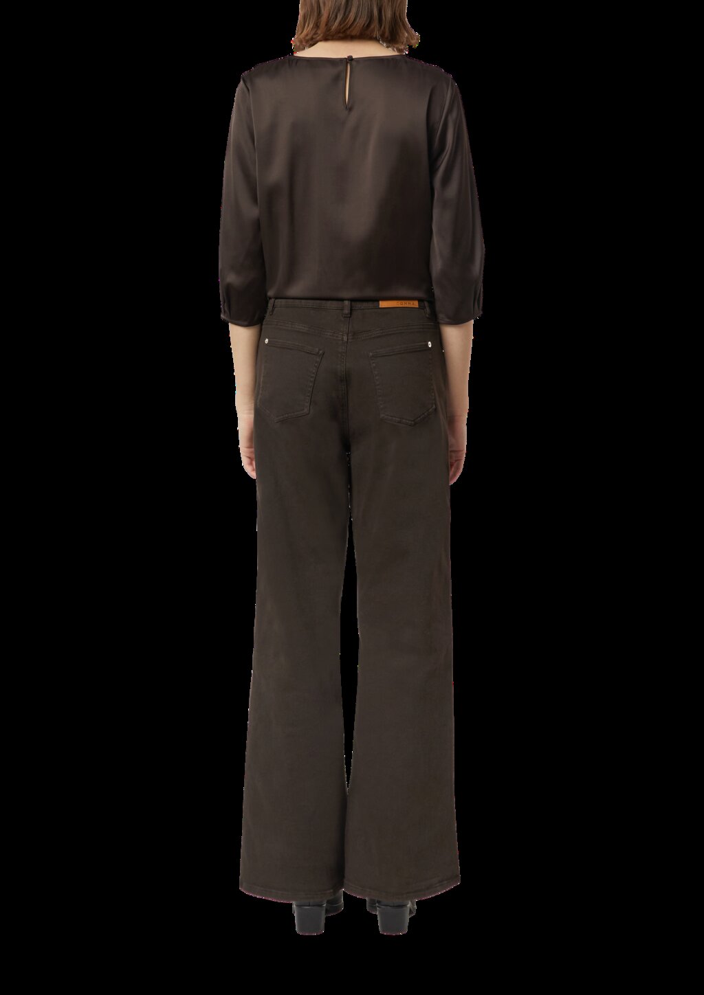 Satinbluse mit 3/4-Ärmeln