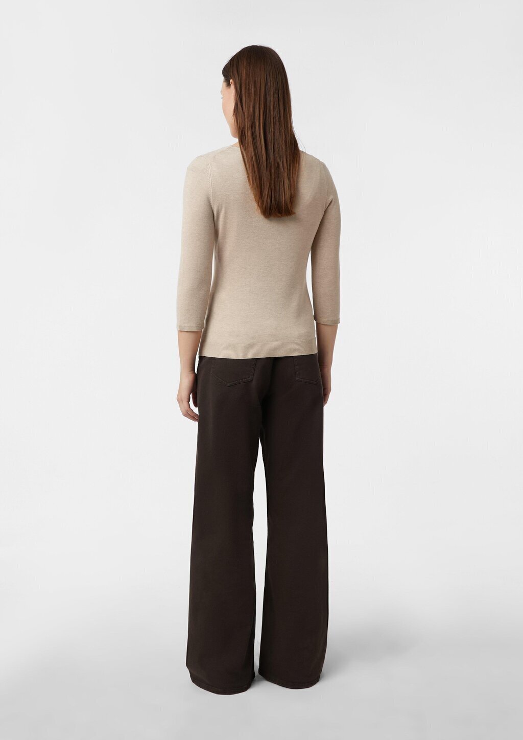 Schmaler Feinstrickpullover aus Viskosemix