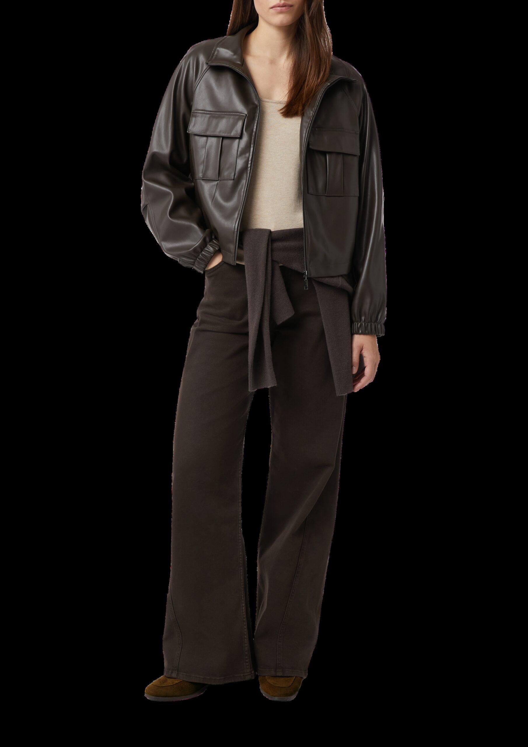 Schmaler Feinstrickpullover aus Viskosemix